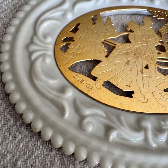 Lenox Christmas Ornament Gold Skaters - Picture 3 of 7